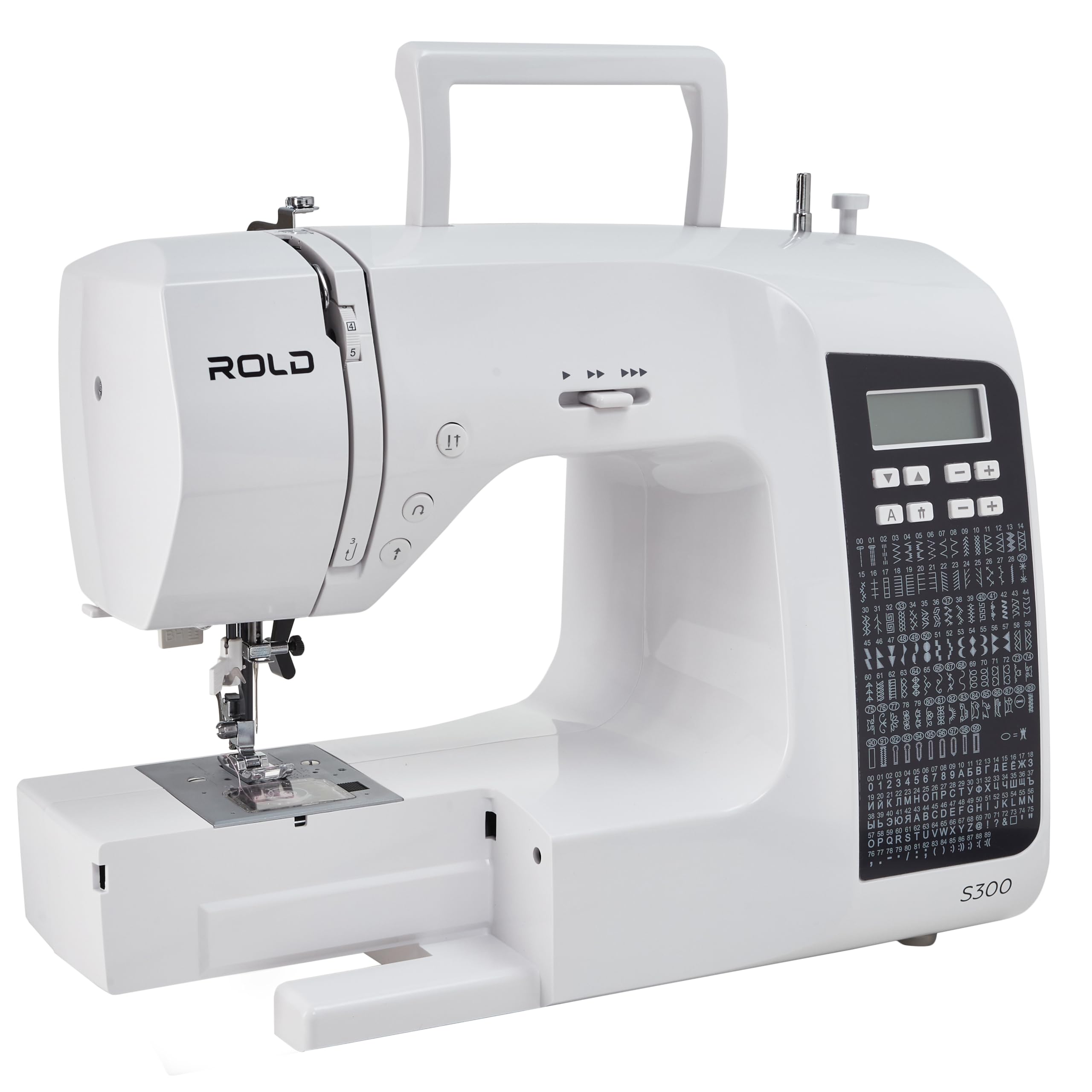 ROLD S300 Computer Nähmaschine mit Anschiebetisch | 190 Nähstiche zum Nähen aller Arten von Stoffen.