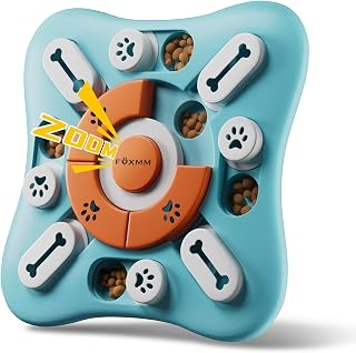 FOXMM Interactive Dog Puzzle Toy: Squeaky Slow Feeder for IQ Training, Mental Stimulation - All Breeds Enrichment Toy