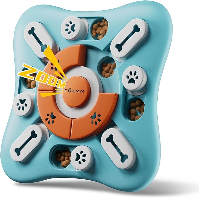 FOXMM Jouets interactifs de Puzzle pour le traitement des chiens IQ Formation & Stimulant Mental,Fun Slow Feeder,Grands Petits Chien Moyen Jouets d'enrichissement avec Design Squeak, Cadeaux Idéal pour les chiots,Cats,Chiens