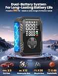 Oasser Gonfleur de pneus Portable Air Compresseur 150PSI Pompe à pneus sans fil électrique Air Pompe pour pneus de voiture moto boule avec LCD Affichage, LED Lumière, USB Port, 4 Adaptateurs de buse, Sac de rangement