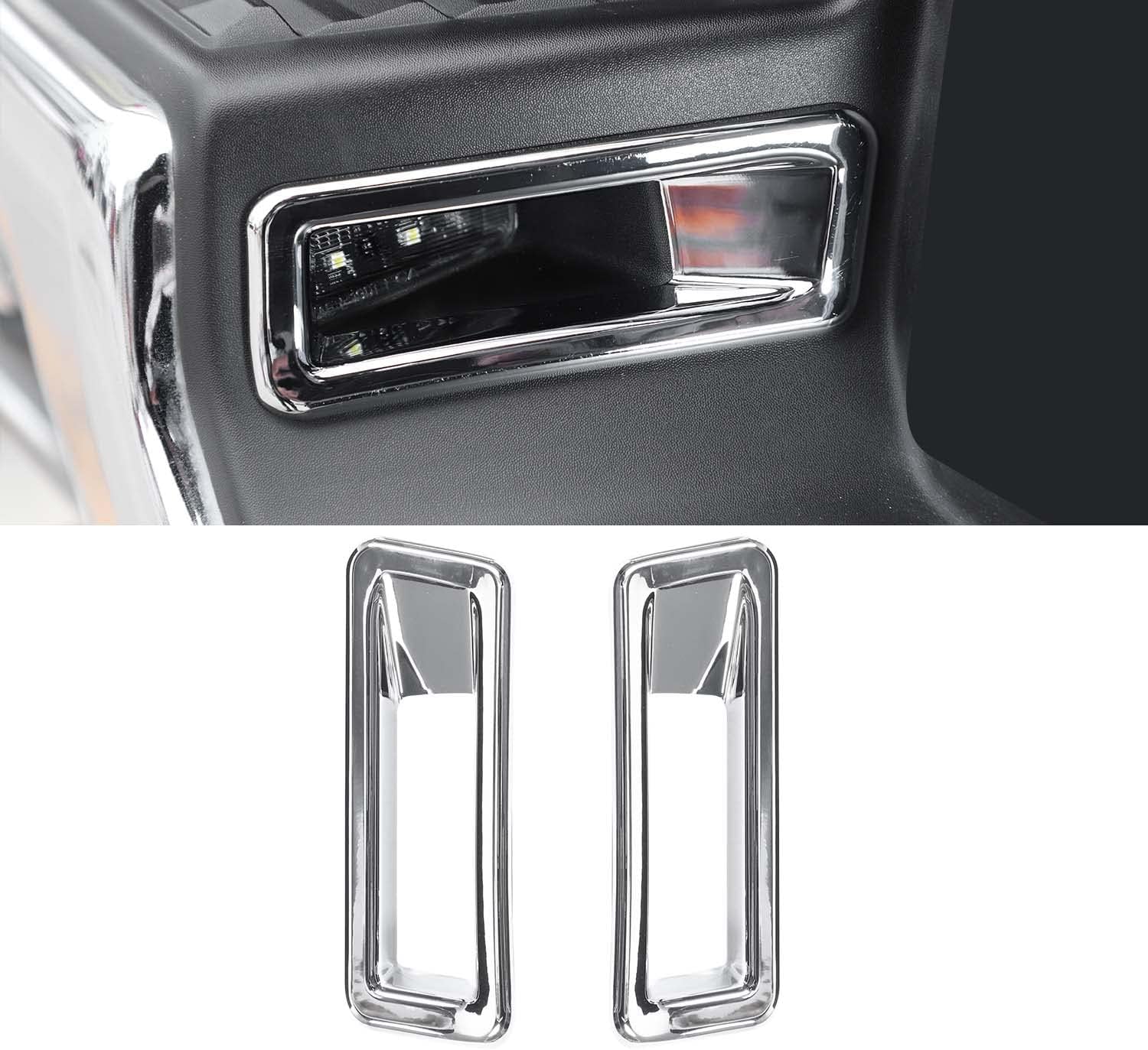 Voodonala Chrome Rear License Plate Lamp Cover Trim Decor Frame for Dodge Ram 1500 2018-2022