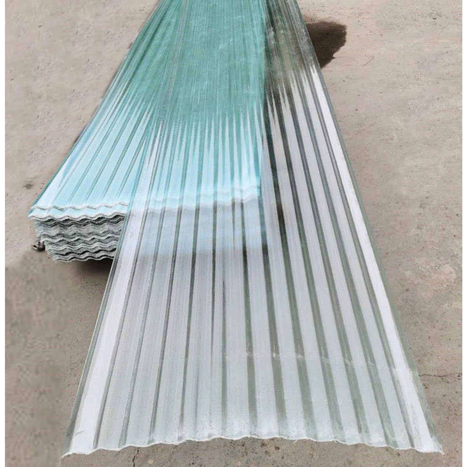 Paneles Para Tejado De Policarbonato Corrugado Transparente,Placa De Iluminación De Terrazas De 1mm,Panel De Repuesto De FRP,Chapa Pared,Cubiertas Resistentes a La Lluvia,10Pcs-0.9x0.9m(35x35in)