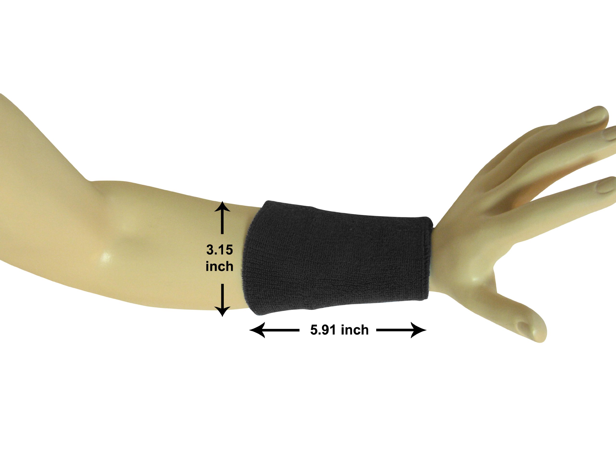 COUVER Absorbent Soft Durable 6 inch Extra Long Thick Sports Wristband Sweatband | Maroon (1 Piece)