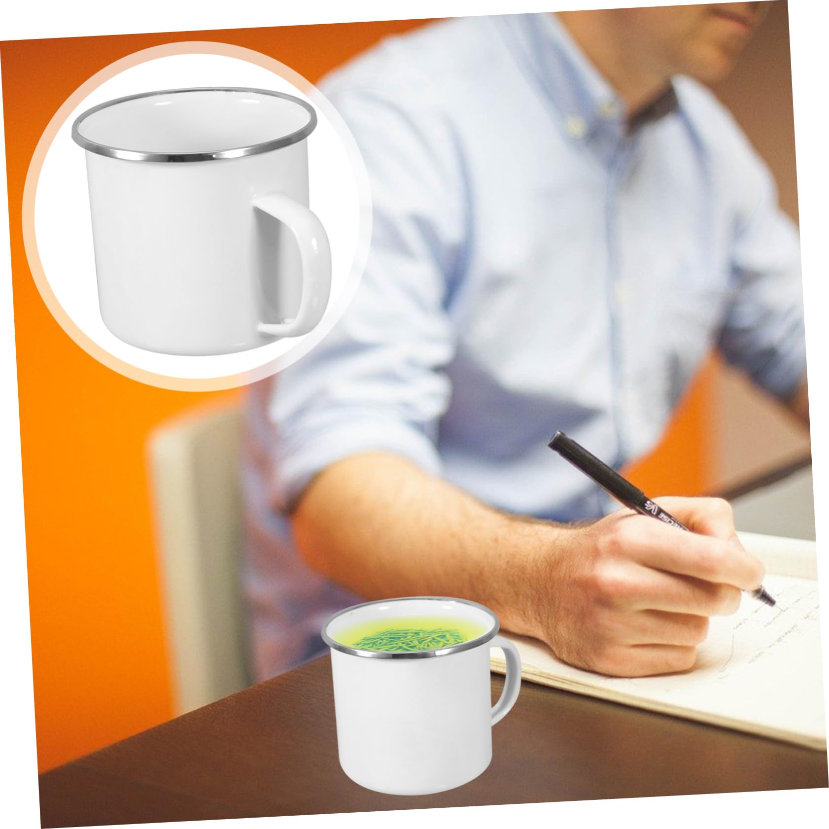 TOYANDONA 4stücke Emaillebecher Henkel Tragbare Campingbecher für Outdoor Geeignet für Kaffee Tee und Milch Stapelbar und Platzsparend
