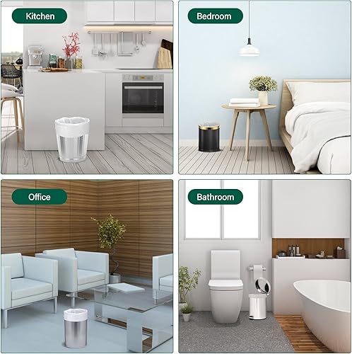 Miniatura 6 de Bolsas de basura pequeñas de 1.2 galones, biodegradables, Inwaysin 180 unidades, mini bolsas de basura sin perfume, bolsas de basura pequeñas sin