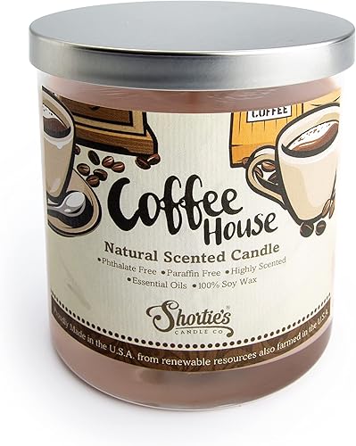 Miniatura 2 de Coffee House Vela de soja natural perfumada, aceites esenciales de fragancia, 100% libre de soja, ftalatos y parabenos, combustión limpia, 9 onzas