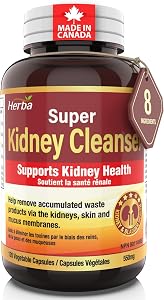 Herba Kidney Cleanse Supplement – 120 Capsules | 8 Herbal Ingredients | Astragalus Root, Uva Ursi, Burdock, Juniper Berry, Nettle Leaf, Ginger, and More | Kidney Cleanser | Made in Canada