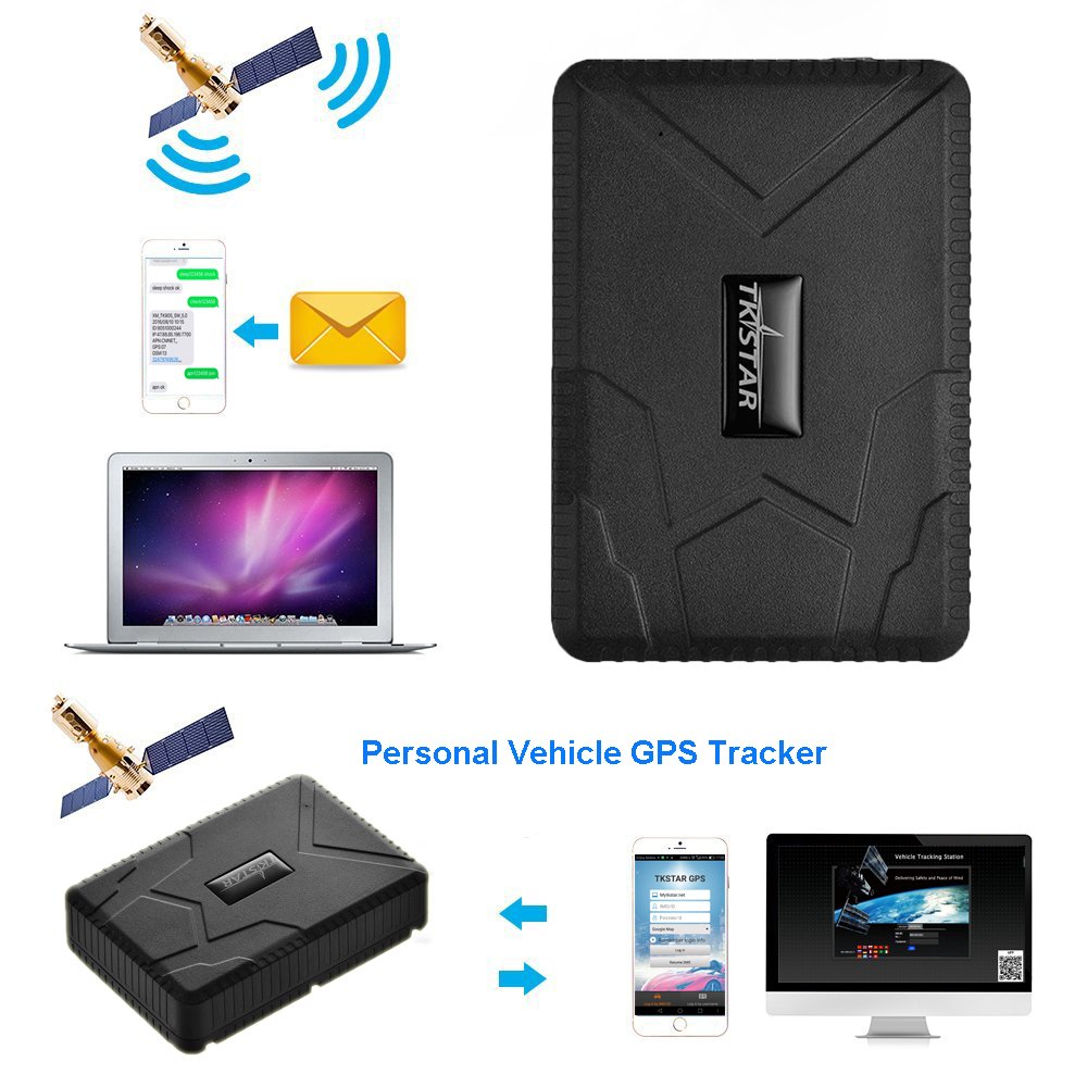 Juneo Tkstar Real Time Tracking System GPS Tracker per veicoli – spia//nascosta segreta/Covert – free Tracking Platform 10000 mAh 4 mesi standby waterproof-black TK915