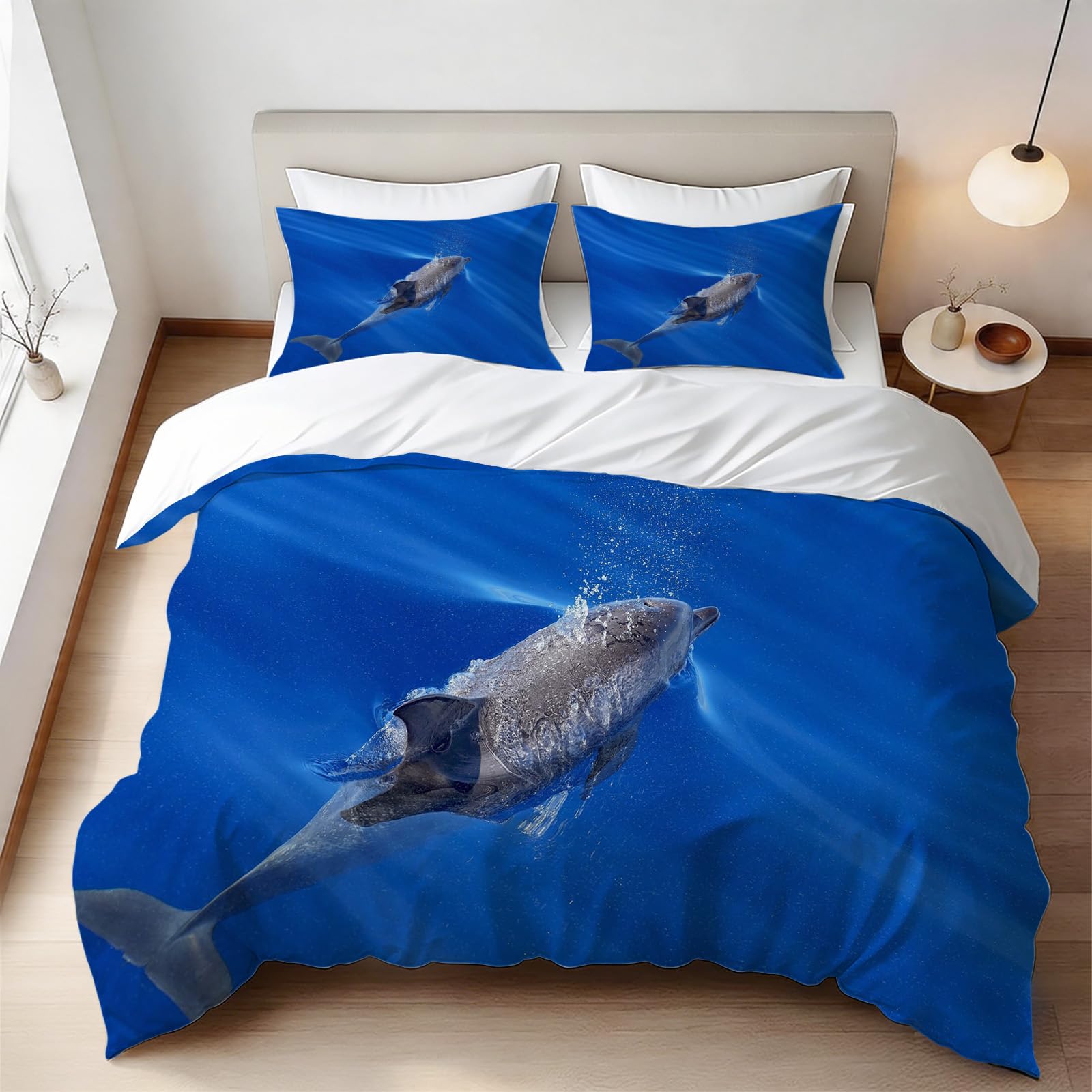 Parure de lit dauphin 140x200 pour créer une ambiance marine apaisante
