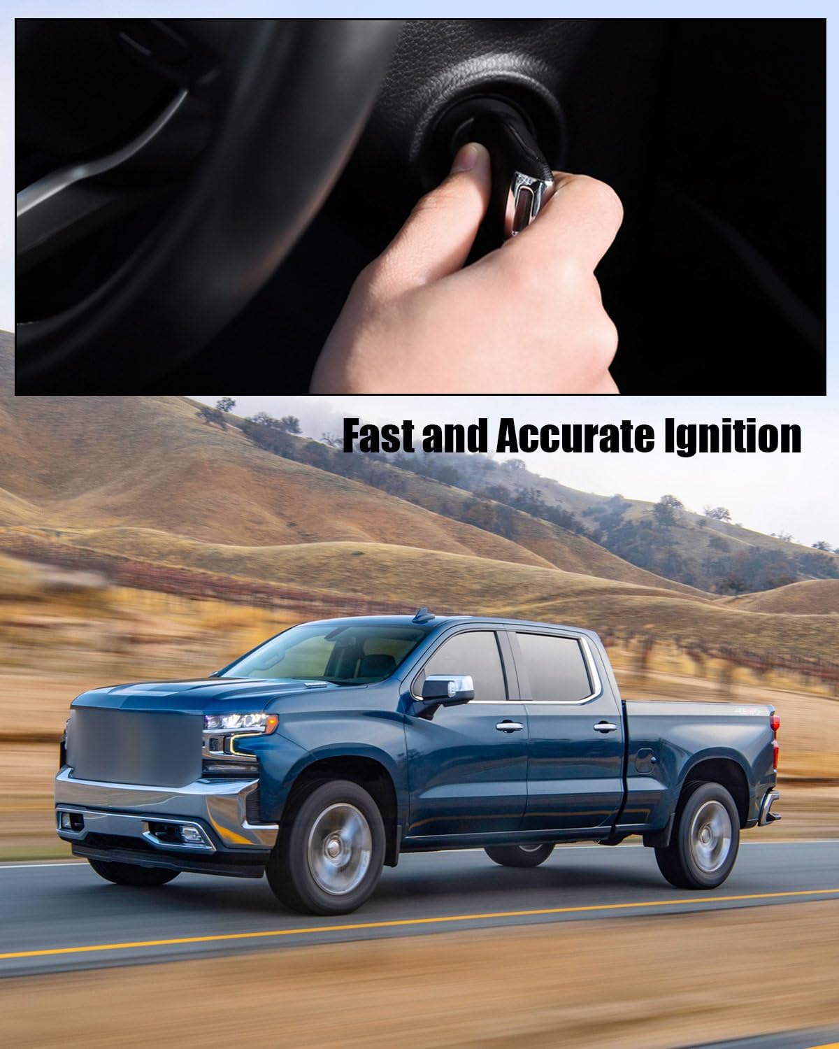 924-713 Lock Cylinder Switch and Cylinder Housing Starter Switch Fit for Buick Cadillac Chevrolet Silverado Suburban GMC Bravada, Ignition Lock Cylinder with Key Replace 924-715 US-312L