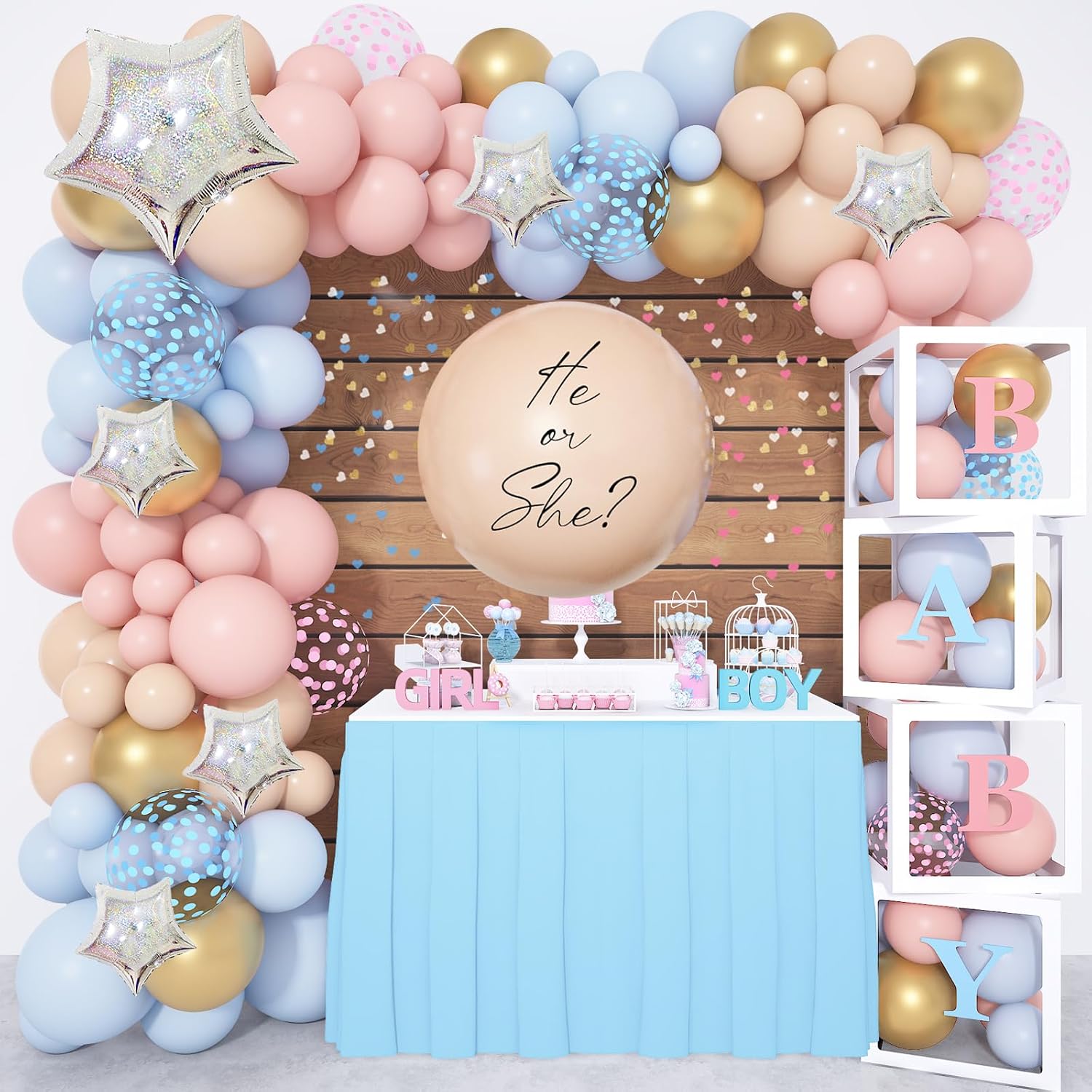 Amandir 164PCS Gender Reveal Balloon Boxes Decorations — free download