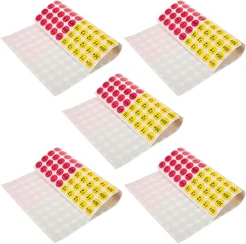10pcs Colorful Round Price Tag Stickers, Adhesive Euro Usd Price Marker Labels for Market, Supermarket Supply, Small Business Sale Pricing