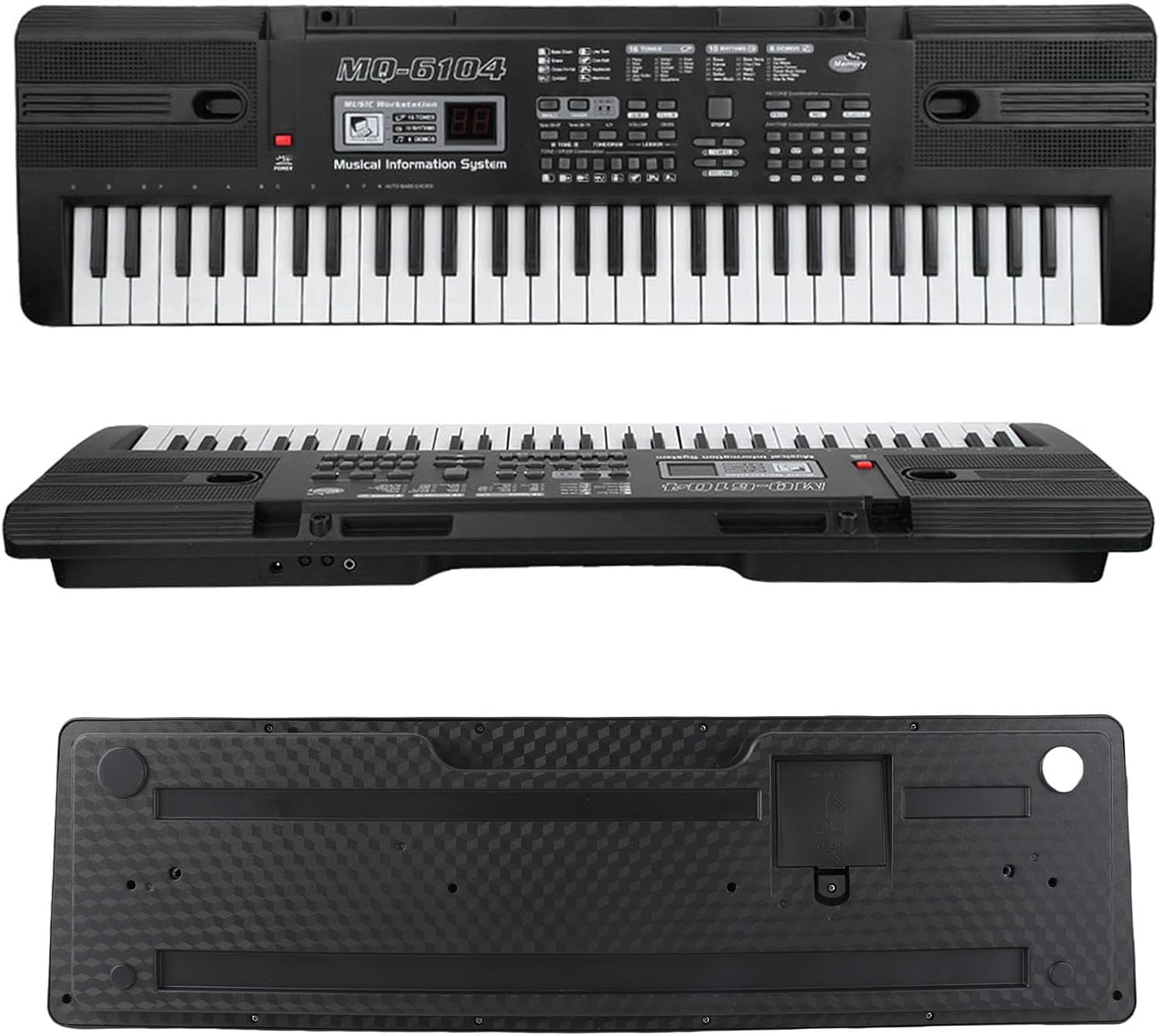 61-Key Electronic Keyboard Piano, Digital Keyboard, Portable Electronic Organ with Microphone & Music Stand, Music Keyboard Kids Toy for Beginners, 26 x 7.5 x 2.2inch