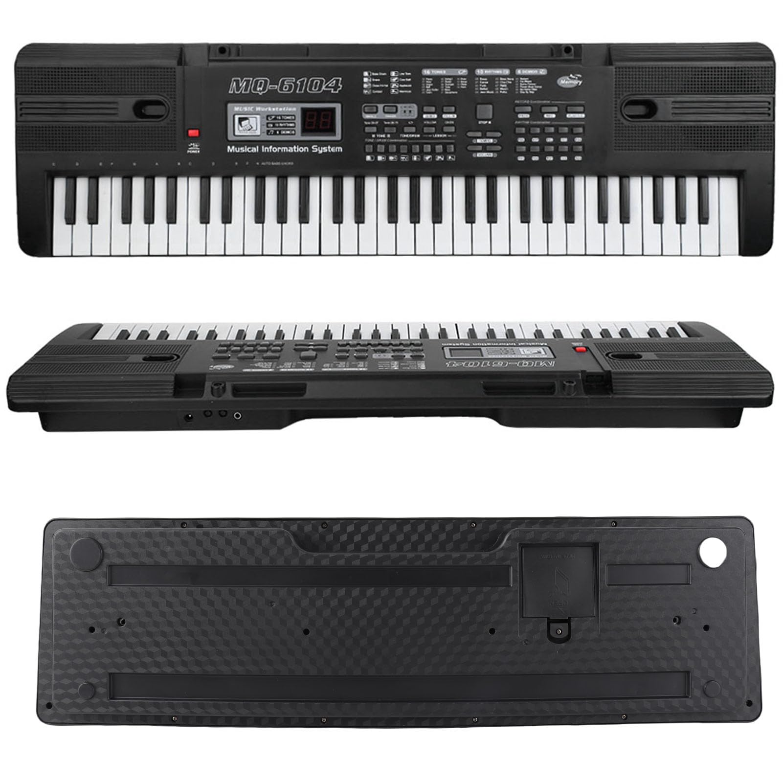 Teclado Portátil de órgano Electrónico de Música Digital para Niños con 61 Teclas, Micrófono