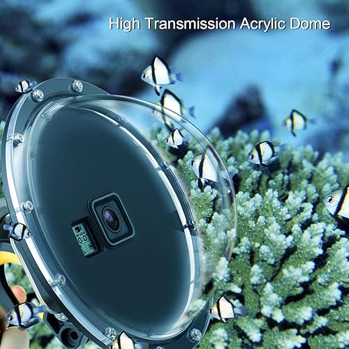 Miniatura 2 de GEPULY Puerto de cúpula para GoPro Hero 7 negroplateadoblanco, Hero 6 negro, Hero 5 negro, Hero 2018, lente de puerto de cúpula con carcasa