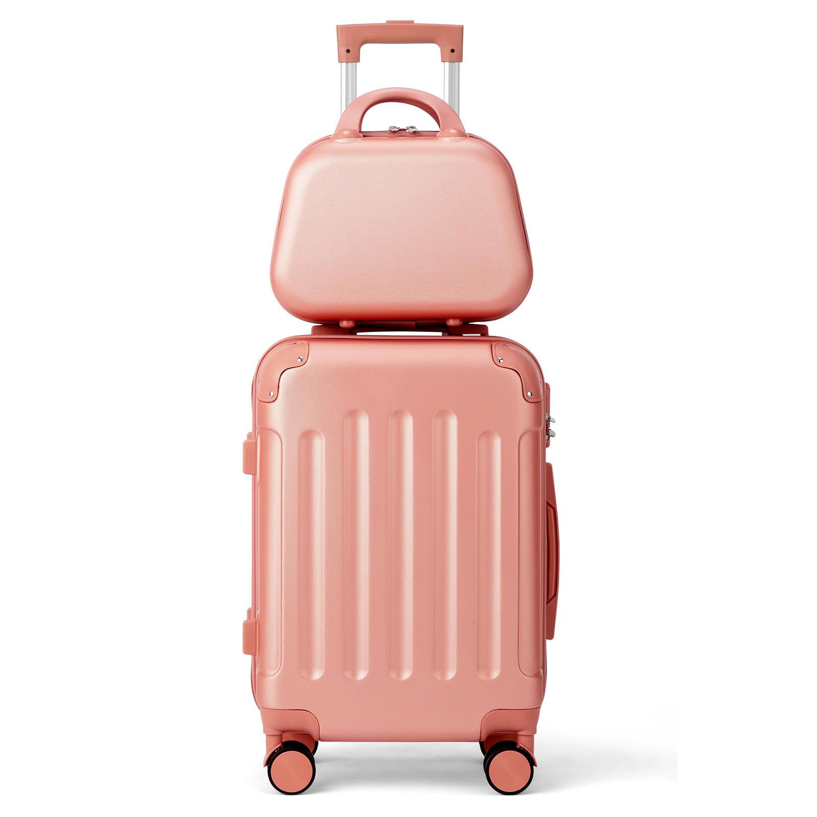 LEADZM Kofferset 3 teilig, Reisekoffer Set mit Eckenschutz, Koffer Set Hartschalen-Trolley aus ABS mit Teleskopgriff, Handgepäck