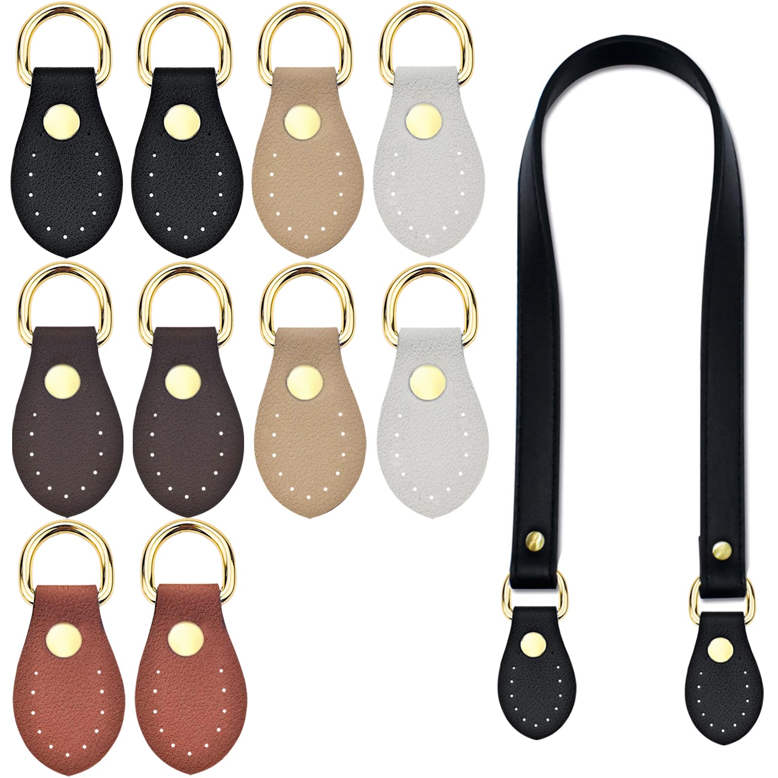 arvintas 10pcs purse strap mount hook pu leather d rings for purse crossbody conversion kit handbag shoulder belt hardware making supplies for bag backpack craft