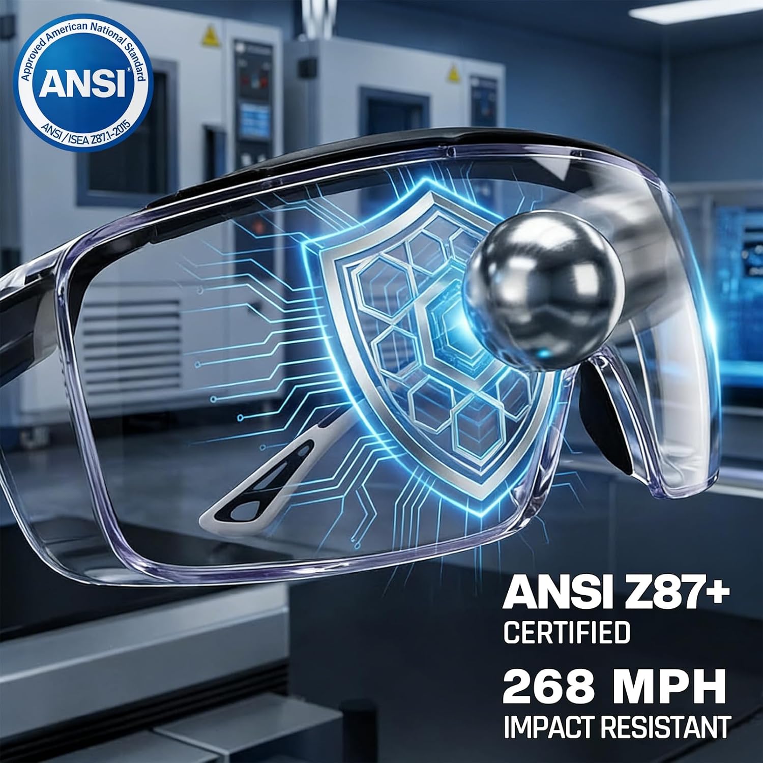 MORK&SUKY Safety Glasses Fit Over Prescription Eyeglasses, ANSI Z87 Certified,Anti-Fog Eye Protection for Men and Women. - Image 2