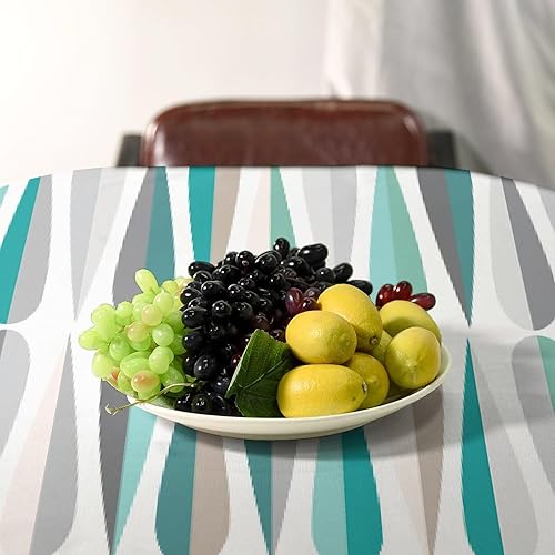 Miniatura 736 de Mantel floral hippie, diseño retro de los años 70, naranja, rosa, azul, floral, bohemio, estampado estético de margaritas, para fiesta, picnic