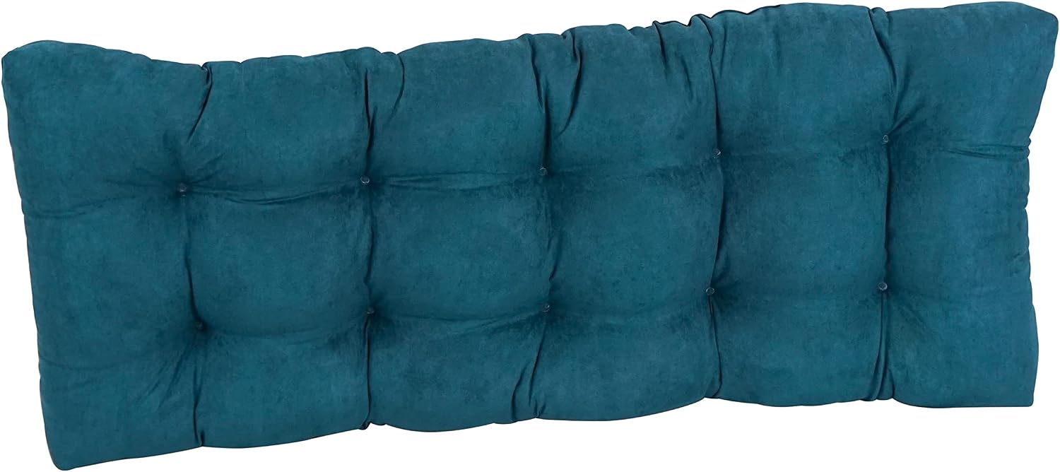 Blazing Needles Microsuede Tufted Bench Cushion, 46" x 19", Teal 1 Count