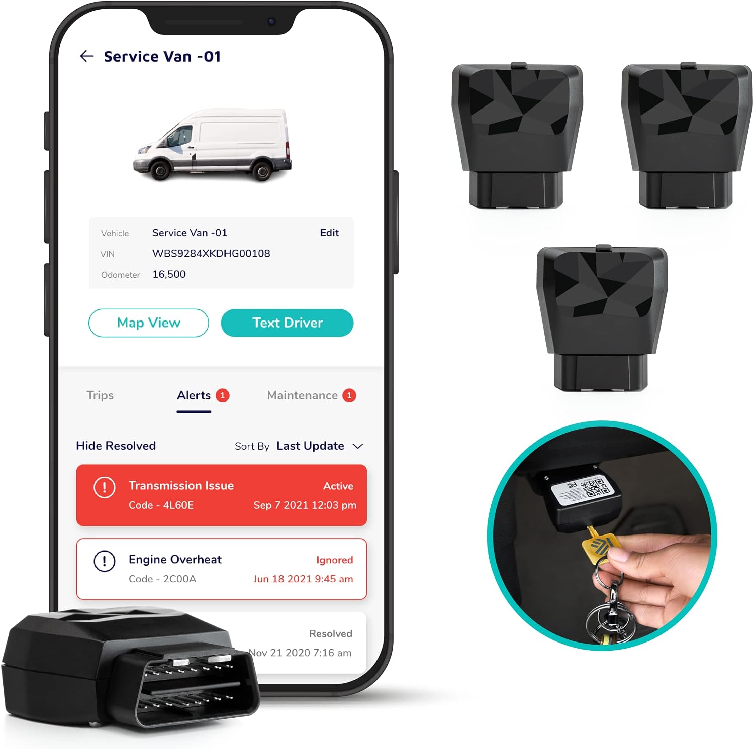 Kayo Business Fleet, GPS Tracker for Vehicles, 4G LTE & 5G, Real-Time GPS Tracking, 14-Day Free Trial, Simple Activation, Simple Plug-in Car GPS Tracker - 3 Pack