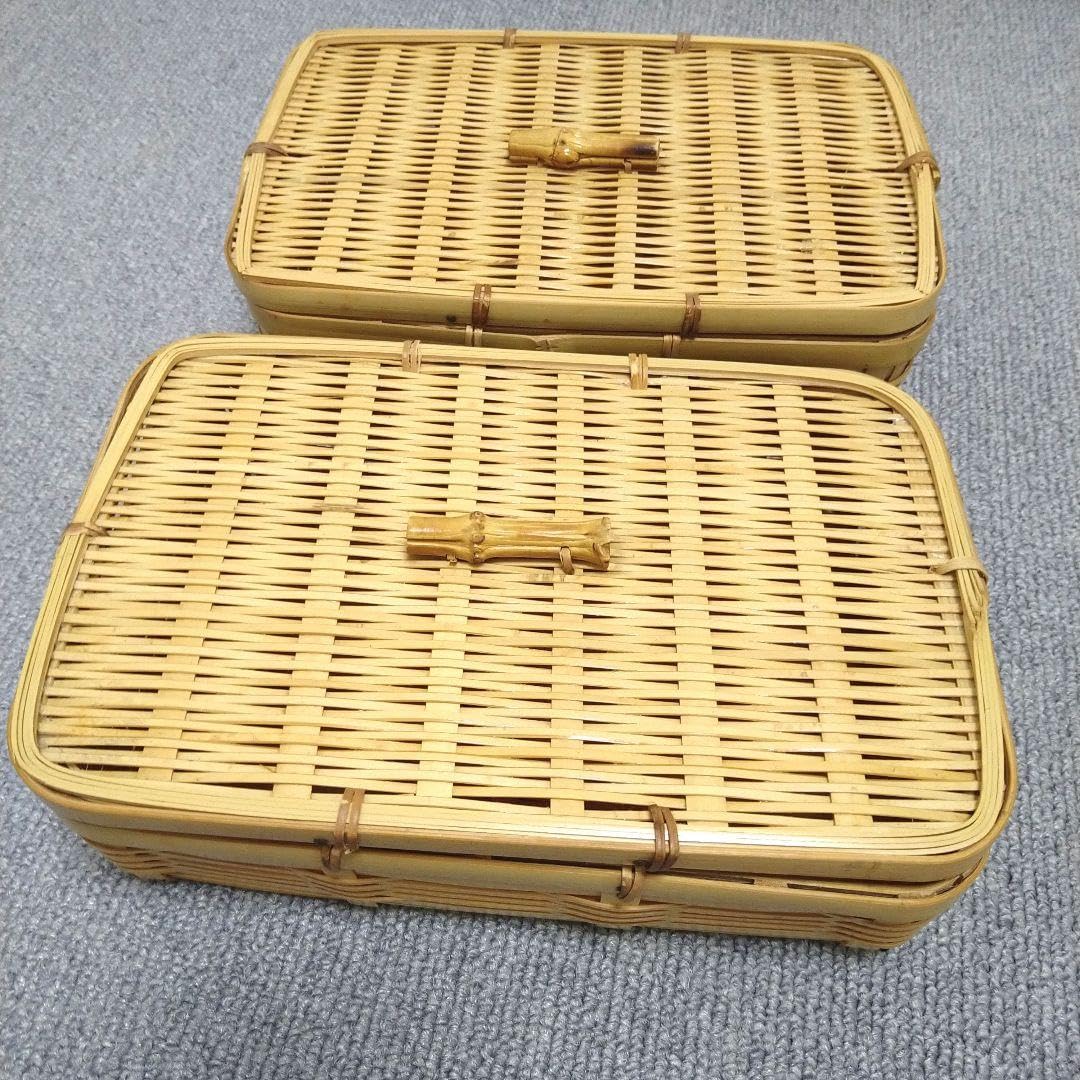 Amazon | 日本製 竹製品 竹籠弁当箱 2つ 職人 | ノーブランド品 | 弁当