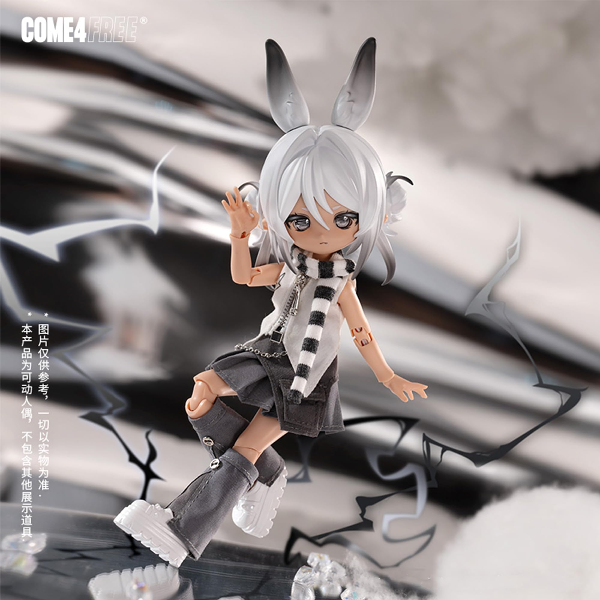 TOYVERSE COME4FREE BJD Bonnie's 3. Generation seria meteorologiczna, cicha błyskawica, edycja standardowa, 1 szt./19 cm, lalka BJD, ruchoma lalka, z ubraniami dla lalek, prezent urodzinowy, 15+