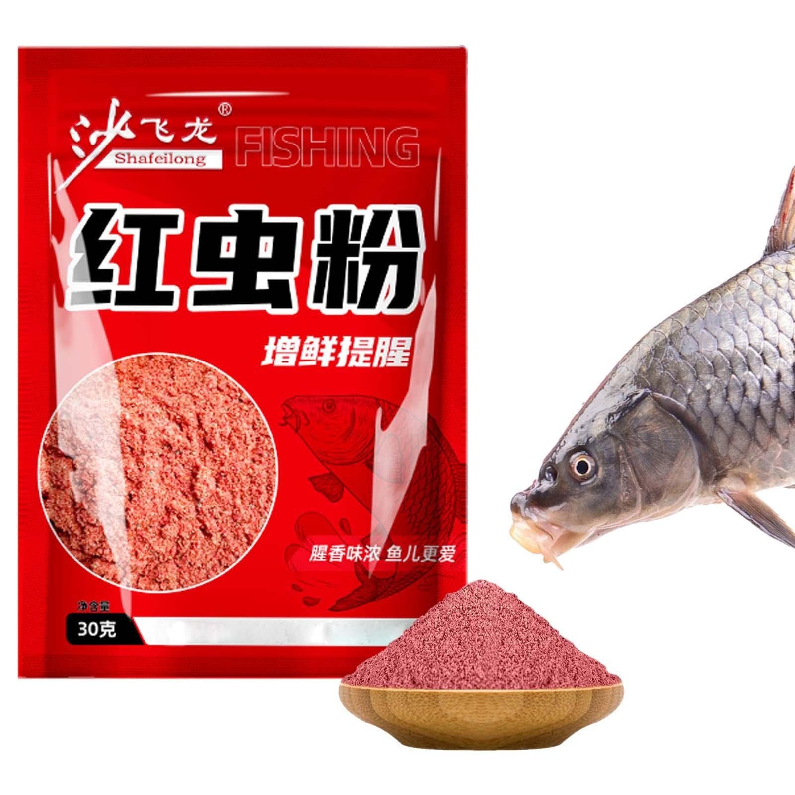 Fish Attractants for Baits,Red Worm Scent Enhancer Powder - Freshwater Saltwater Fish Bait Additive Fishing Equipment, Highly Concentrated Natural Powder, 30g