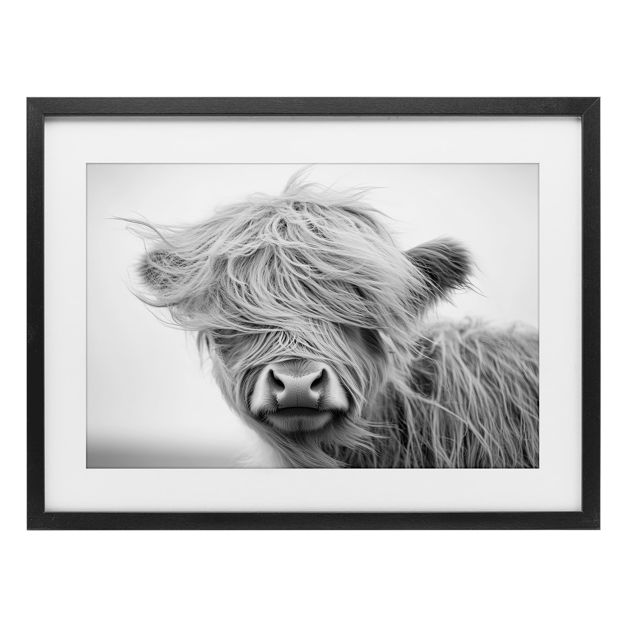 Stupell Industries 'Easy Breezy Cattle', Framed Print Under Glass, Black, 23 x 17 Inches, Easy to Hang and Sturdy, Made in USA, by Tina LeCour