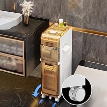 2 Tier Waterproof Bathroom Cabinets,Bathroom Storage Units with Open Storage Shelf,Free-standing Floor Cabinets,Corner Organizer Cupboard for Bedroom Kitchen Hallway, Store Toilet Paper