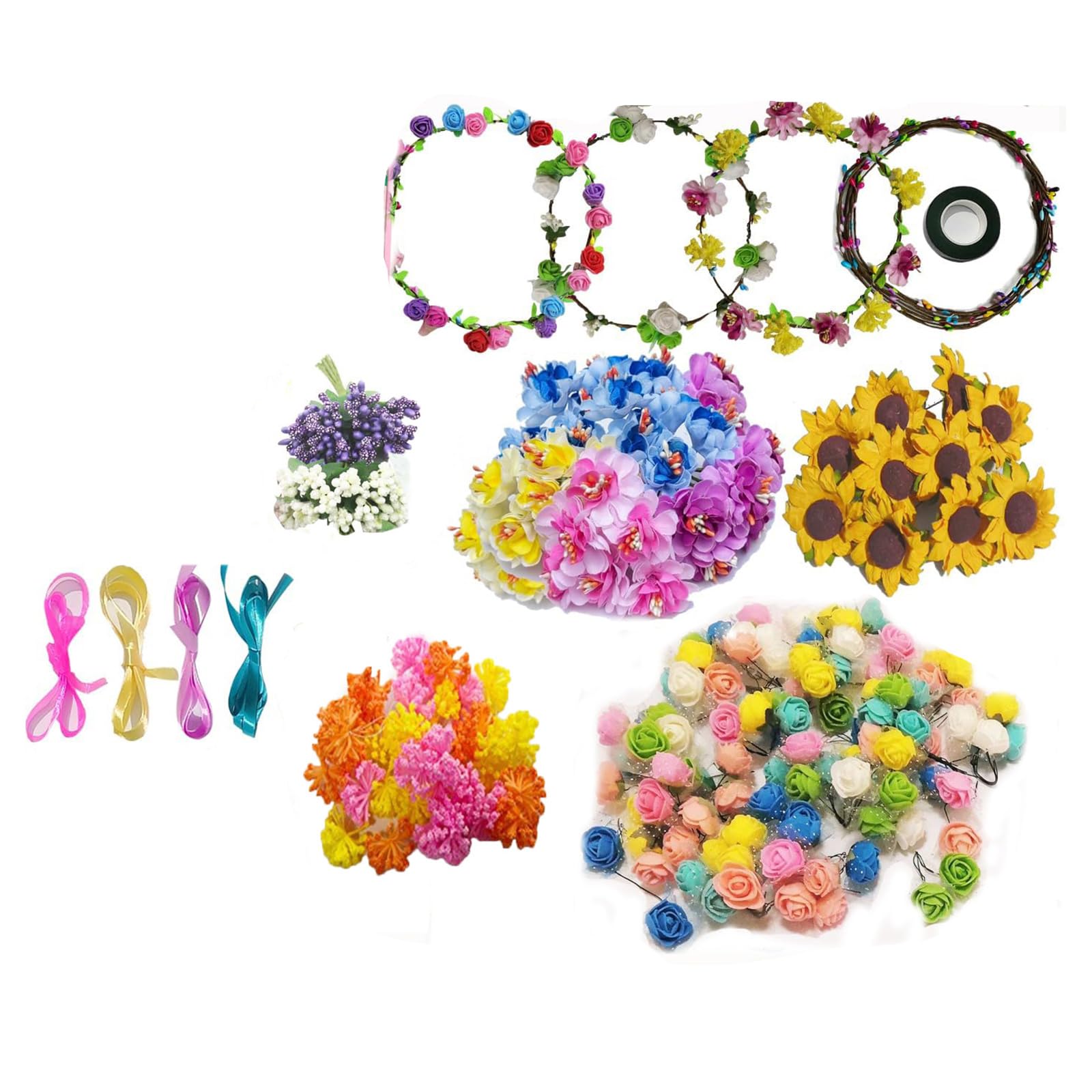 Elnwnnkc A Supply Pack With Wreath Bases, Ev Flower Supplies Nd Ribbon Pieces For Home Decor Projects Nd Classes Floral Rranging Project Wreath Ctivity Decorative Pack Home Ccent Maker