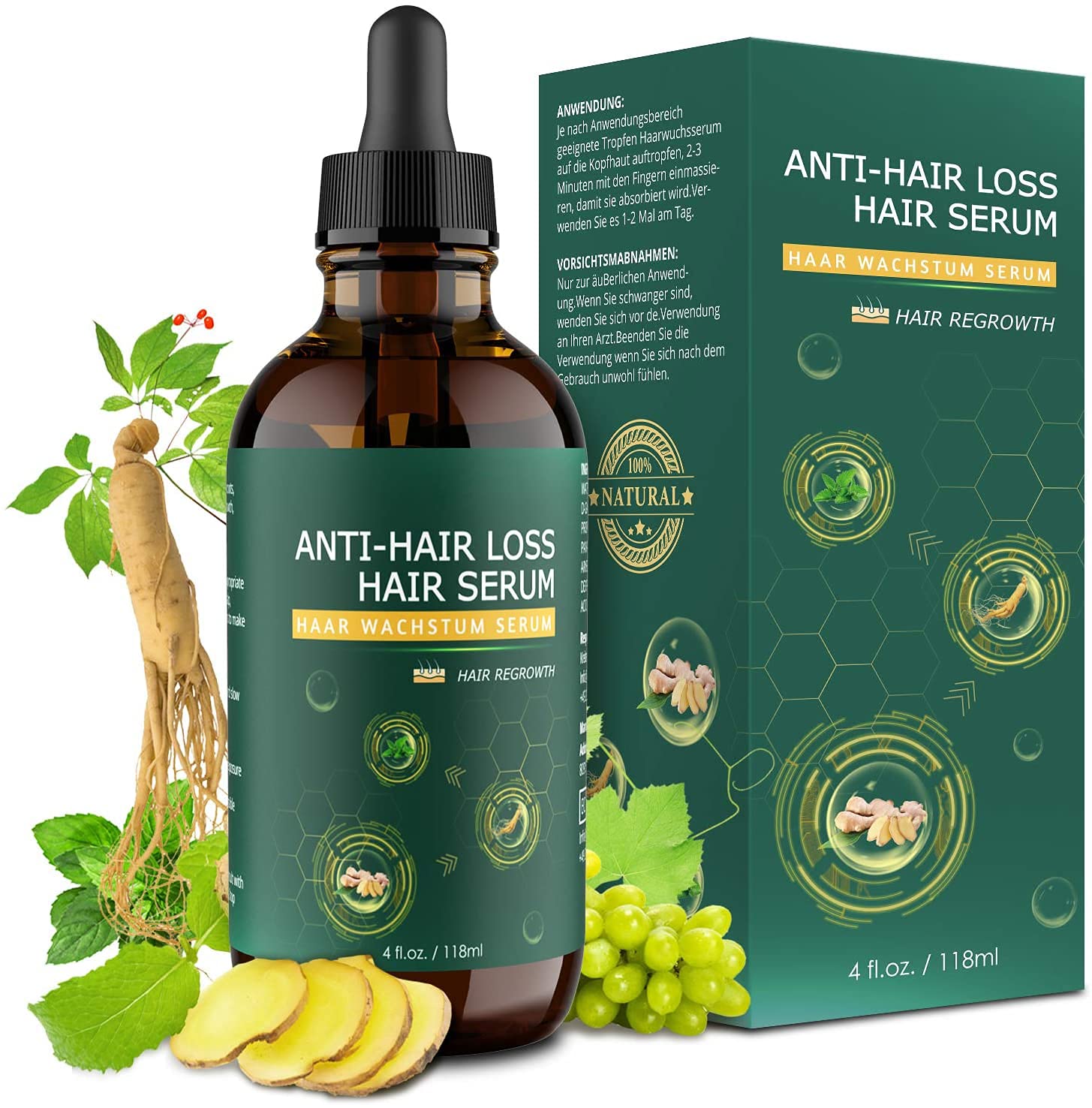 Haarwachstum Serum Gegen Haarausfall – 30 Ml Für Männer & Frauen, Mit Natürlichen Kräuterextrakten