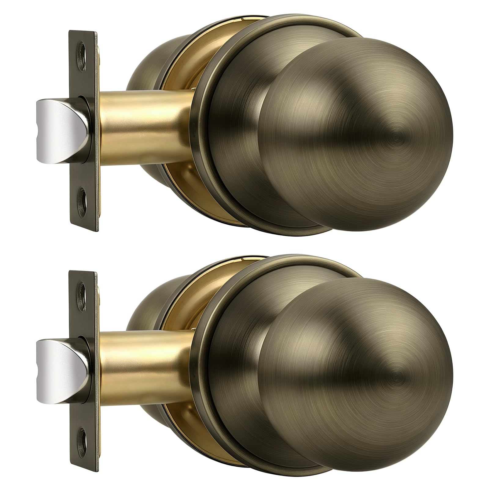 Brushed Nickel Door Knobs - Keyless Passage Locks -17