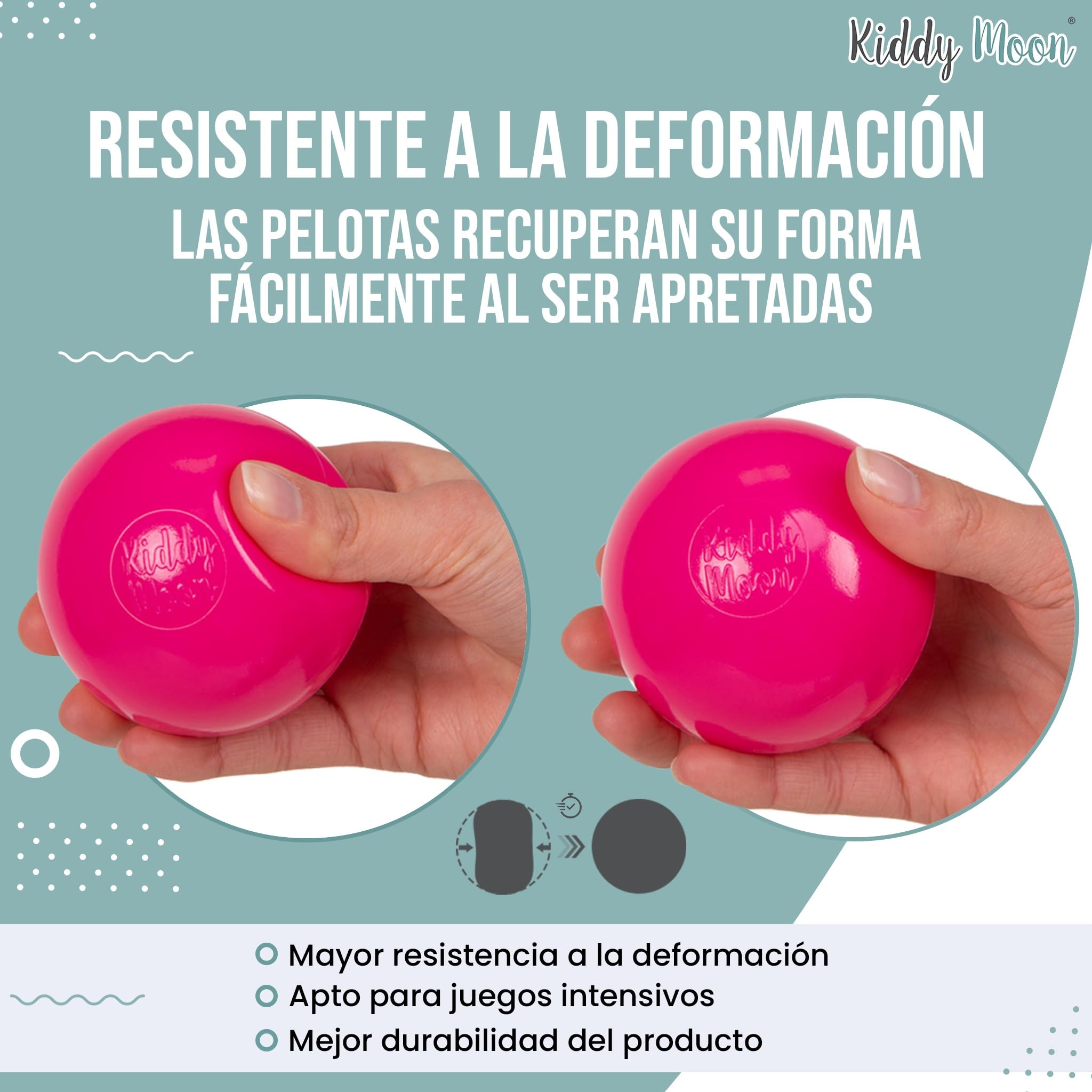 KiddyMoon 700 Bolas/7Cm Bolas Colores De Plástico para Piscina para Niños, Amarillo/Verde/Azul/Rojo/Naranja