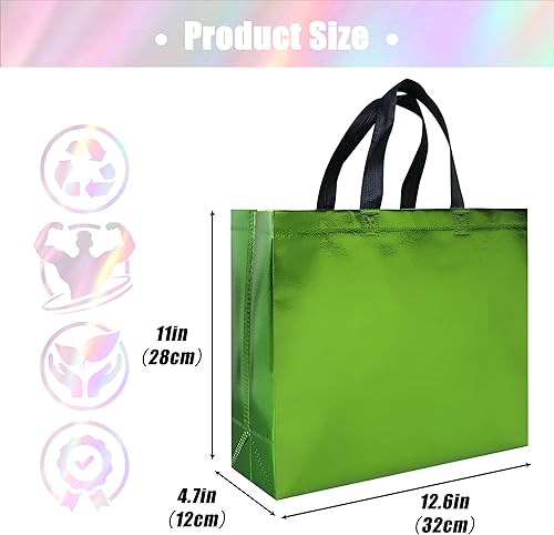 Miniatura 4 de cabzymx 15 bolsas de regalo reutilizables brillantes, bolsas medianas de regalo de Navidad para niños, Navidad, boda, Pascua, vacaciones, fiesta,