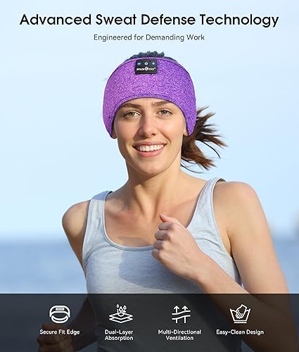 Miniatura 7 de MUSICOZY Bluetooth 5.2 Headband Sleep Headphones Headband Headphones Sports Wireless Music Earphones Eye Mask Earbuds for Workout Running Travel