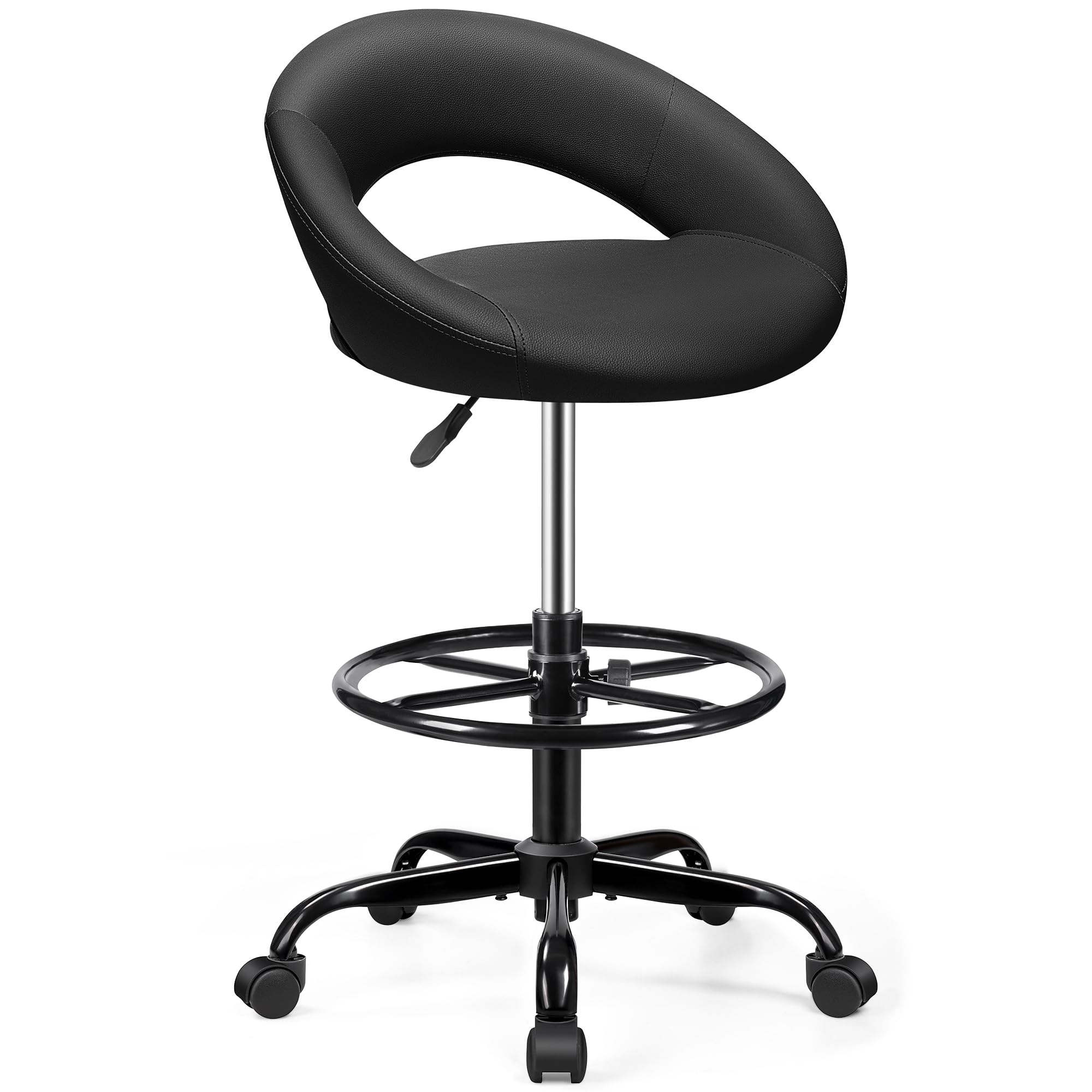 BESTFAIR Office Drafting Chair, Counter Height Bar Stools with Back Support