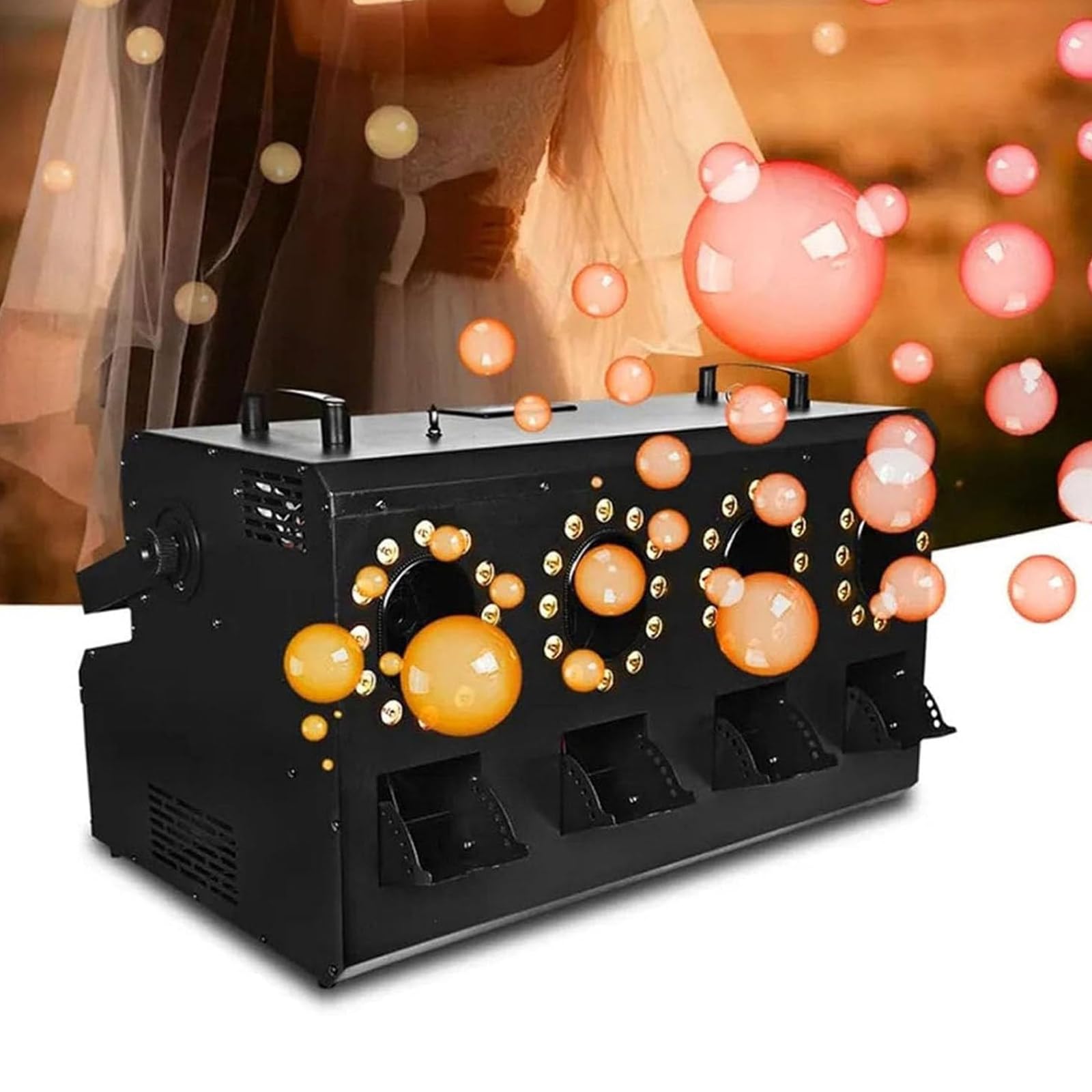 Generico Macchina Fumo Bolle Luci, Effetti RGB 3 in 1, Telecomando, per Feste Compleanni Halloween Natale