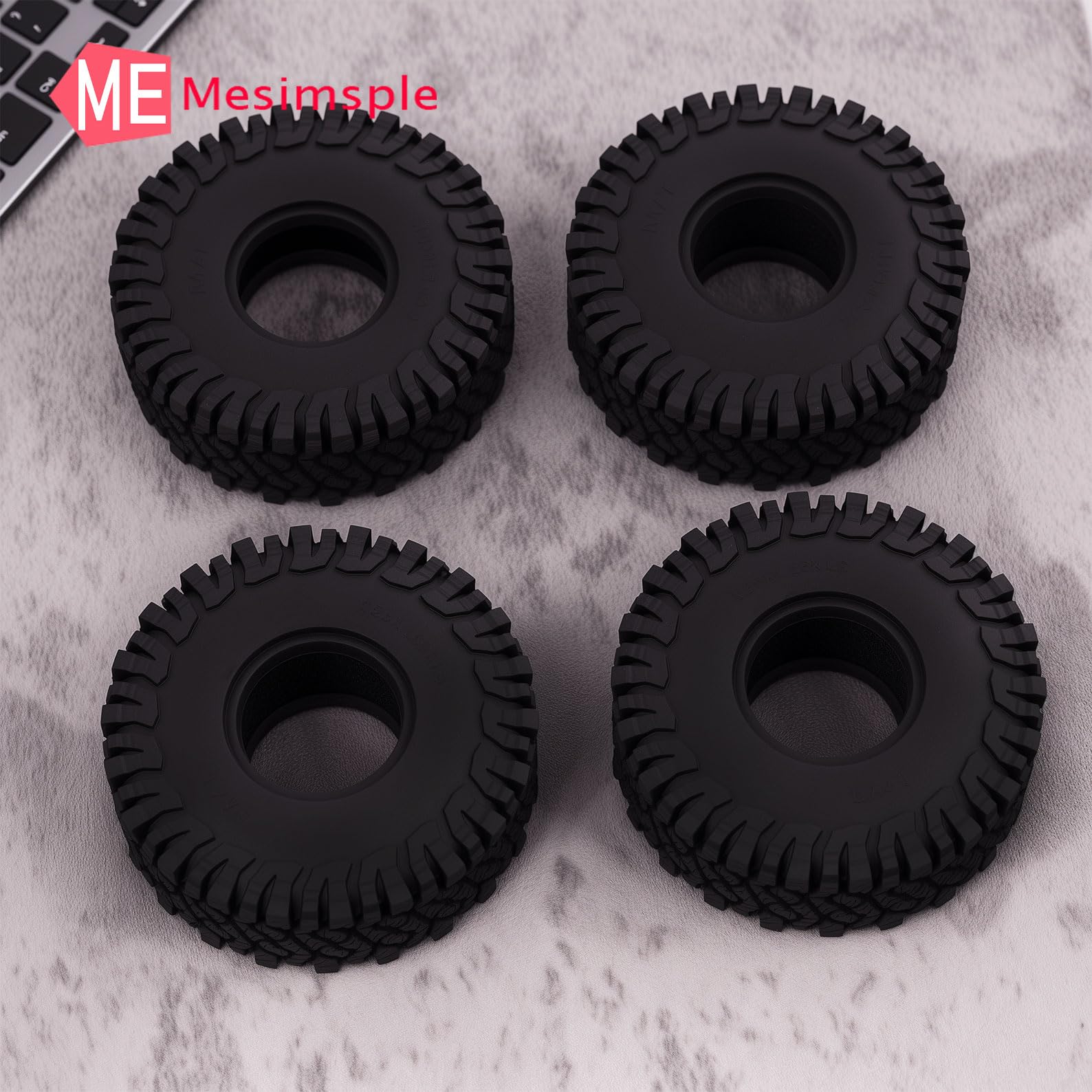 Mesimsple New Decorative Pattern 1.9 Inch Rubber Tire for Redcat Axial HSP HPI 1/10 Gen 7 Gen8 Pro SCX10 Pro II III TRX4 D90 VS4-10 Series Upgrades Part