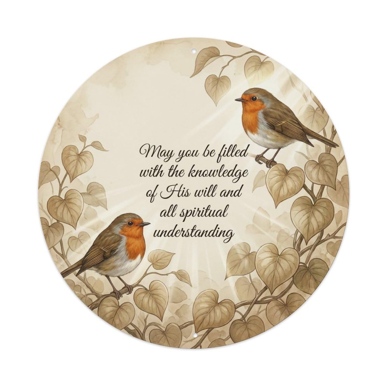 Okahys 8X8inch(20X20cm) European Robin Garden Sign Heaven Love Understanding ((1)) Metal Tin Sign