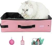 Vista 10 de Arenero para gatos portátil de viaje. Ultra-ligero, deja de cargar un arenero pesado y difícil. Tapa con cremallera, mantiene todo contenido. Ideal
