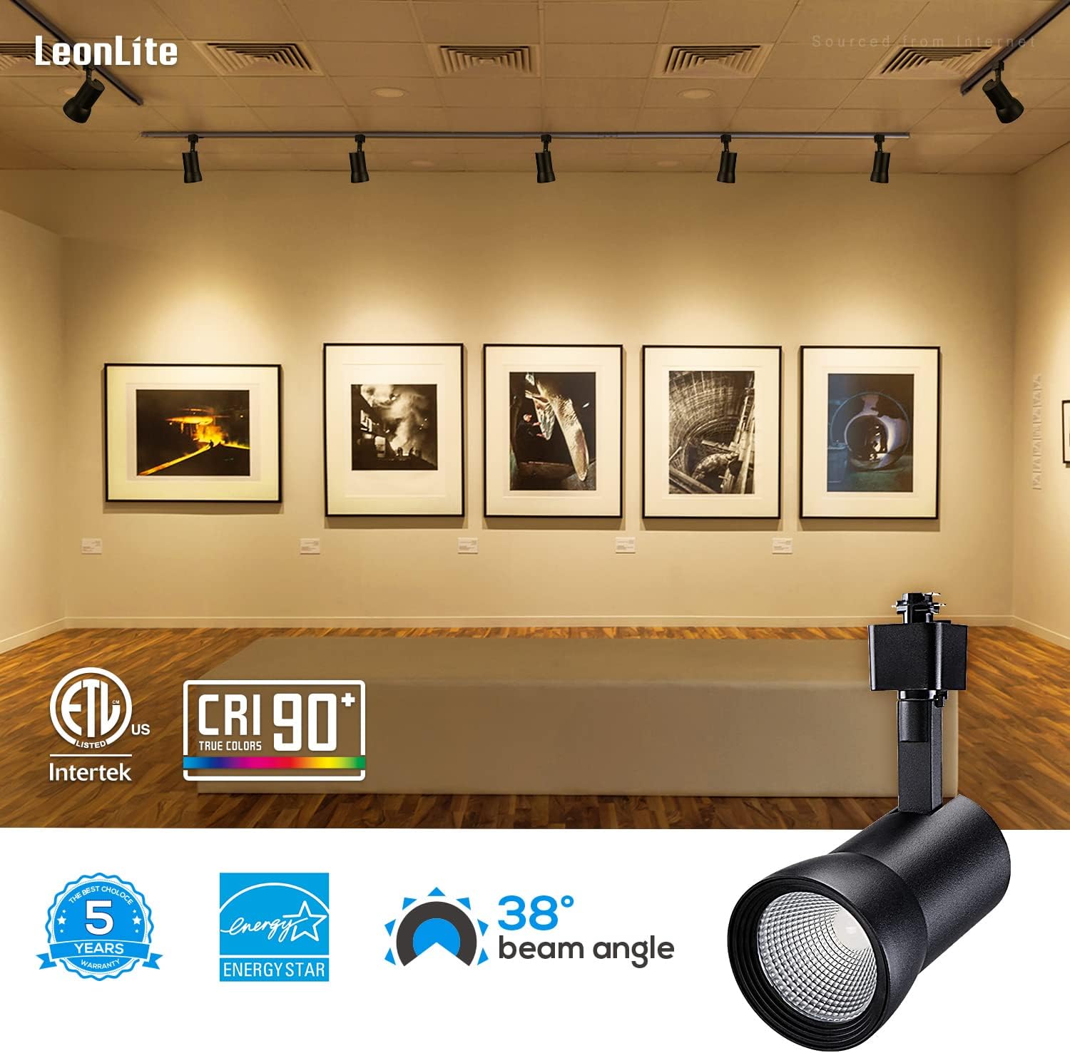 Hоt Dеаlѕ LEONLITE 10W Dimmable LED Track Light Heads, Aluminum Ceiling Spotlight, Compatible with Single Circuit H Track Lighting Rail, CRI90, ETL & ES Listed, 700lm, 120V, 3000K Warm White, Pack of 4, Black