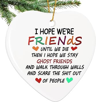 BAOXUE Friends Christmas Ornaments 2025,Friendship Heart Ornament for Christmas Tree,Friendship Gifts Bestfriend Ornament for Women Friends