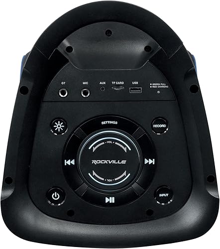 Miniatura 5 de Rockville BASS Party 65 - Altavoz Bluetooth de 1200 W, woofer dual de 6.5 pulgadas, 4 modos LED, entradas de micrófono y guitarra, conexión TWS,