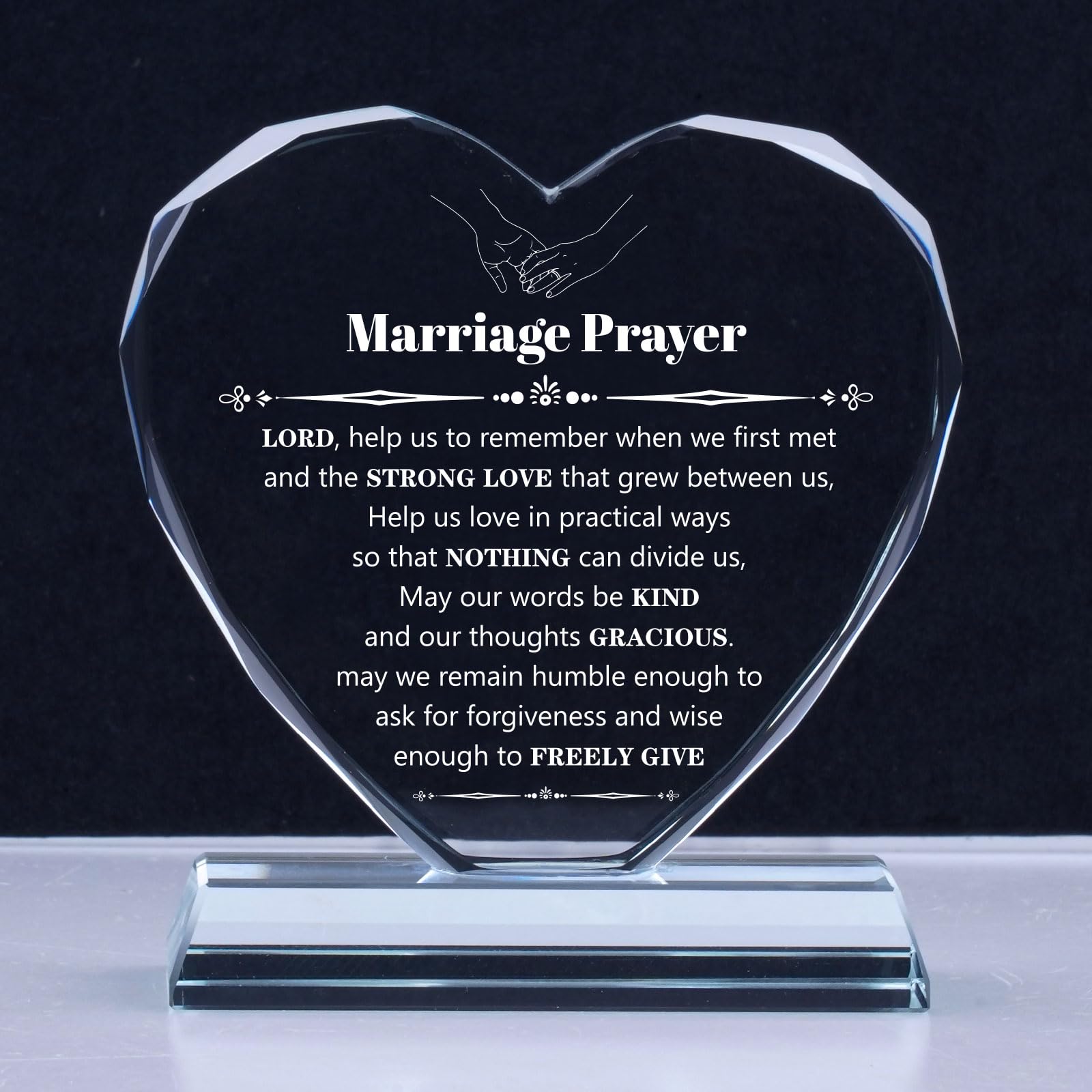 Regalos de boda para parejas 2024, regalos de boda, placa de oración de matrimonio, cristal K9 único con citas inspiradoras, regalos de aniversario de boda para parejas, regalos de señor y señora