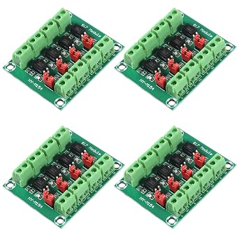 Alinan 4pcs 4CH Optocoupler PC817 4 Channel Isolation Board Voltage Converter Adapter Module 3.6-30V Driver Photoelectric Isolated Module