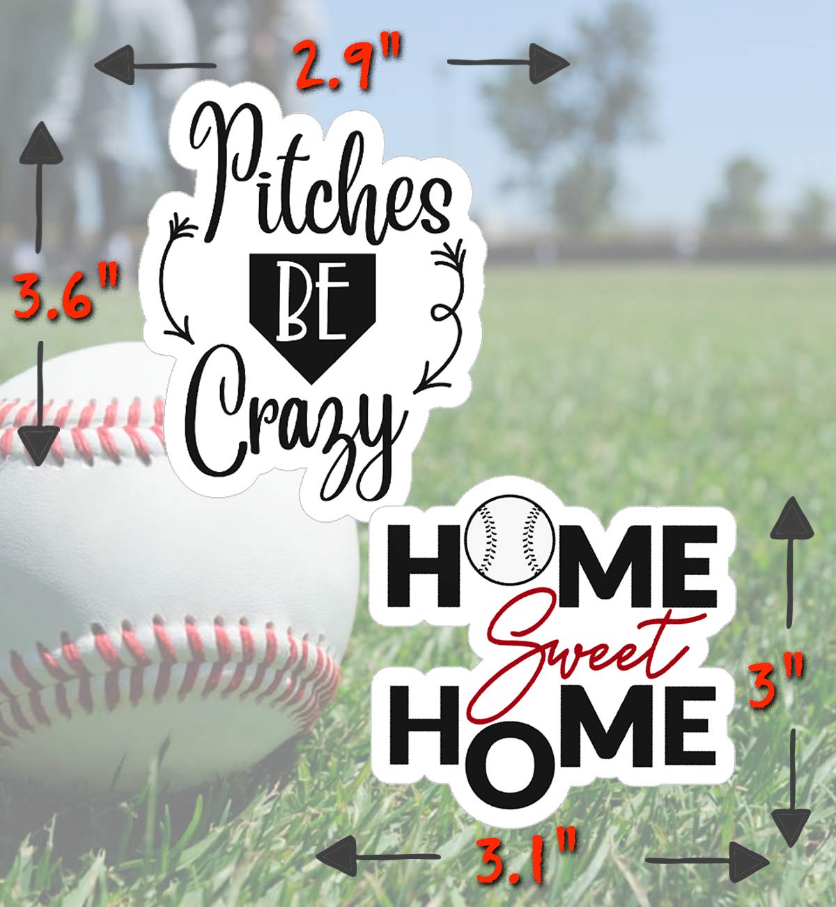 Naklejki baseballowe - idealne prezenty baseballowe dla chłopców - wodoodporne, trwałe 100% winylowe - Gdziekolwiek potrzebujesz naklejki baseballowe na butelki z wodą, laptop, naklejki samochodowe, prezenty na imprezę