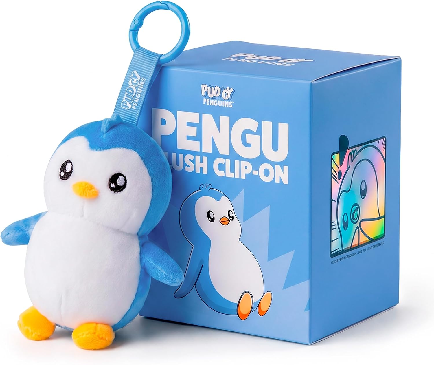 Pudgy Penguins Pax Pengu Clip-On Plush, 8 in Bag Charm Keychain