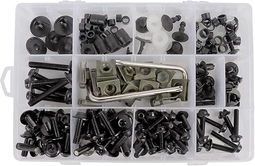 BAIONE Kit de pernos de carenado de acero inoxidable M5 M6 para motocicleta M5 M6, tornillos de carenado universales compatibles con Yamaha, Honda,