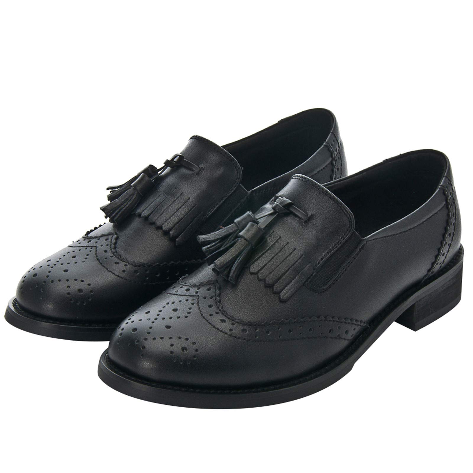 ANUFER Donna Costume Vera Pelle Nappa Mocassini Brogues Scivolare su Scarpette Scivolare su Scarpette